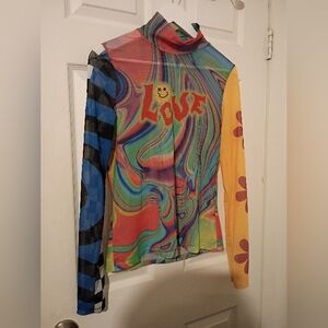 SHEIN colorful Mesh Top